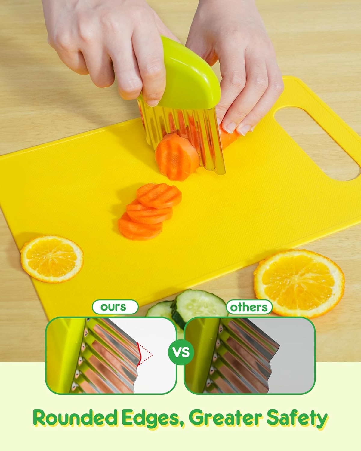 Kids Knife Set, 26 Pcs Montessori Kitchen Tools, BPA | Real cooking set, Includes crinkle cutters, kid safe knives, cutting board, peeler, For kids 4+, Cooking and baking set
