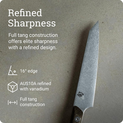 Kanso 5" Steak Knife, Handcrafted and Smooth-Edged Japanese Kitchen Knife for Professional and Home Chefs, AUS10A Stainless Steel Blade, Tagayasan Handle | Handcrafted and Smooth-Edged Japanese Kitchen Knife, AUS10A Stainless Steel Blade, Tagayasan Handle