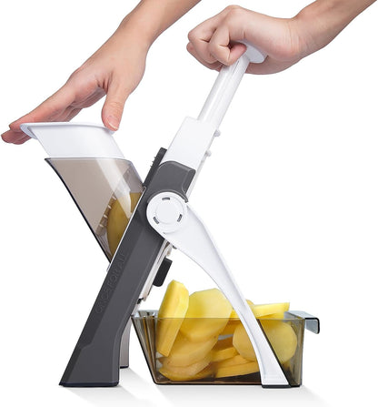 Safe Mandoline Slicer, Vegetable Slicer Potato Slicer, Gray | Vegetable Slicer For Food Potato Slices, Thickness Adjustable 0.1-8 mm Kitchen Artifact Fast Meal Prep, Gift, Only Slicer