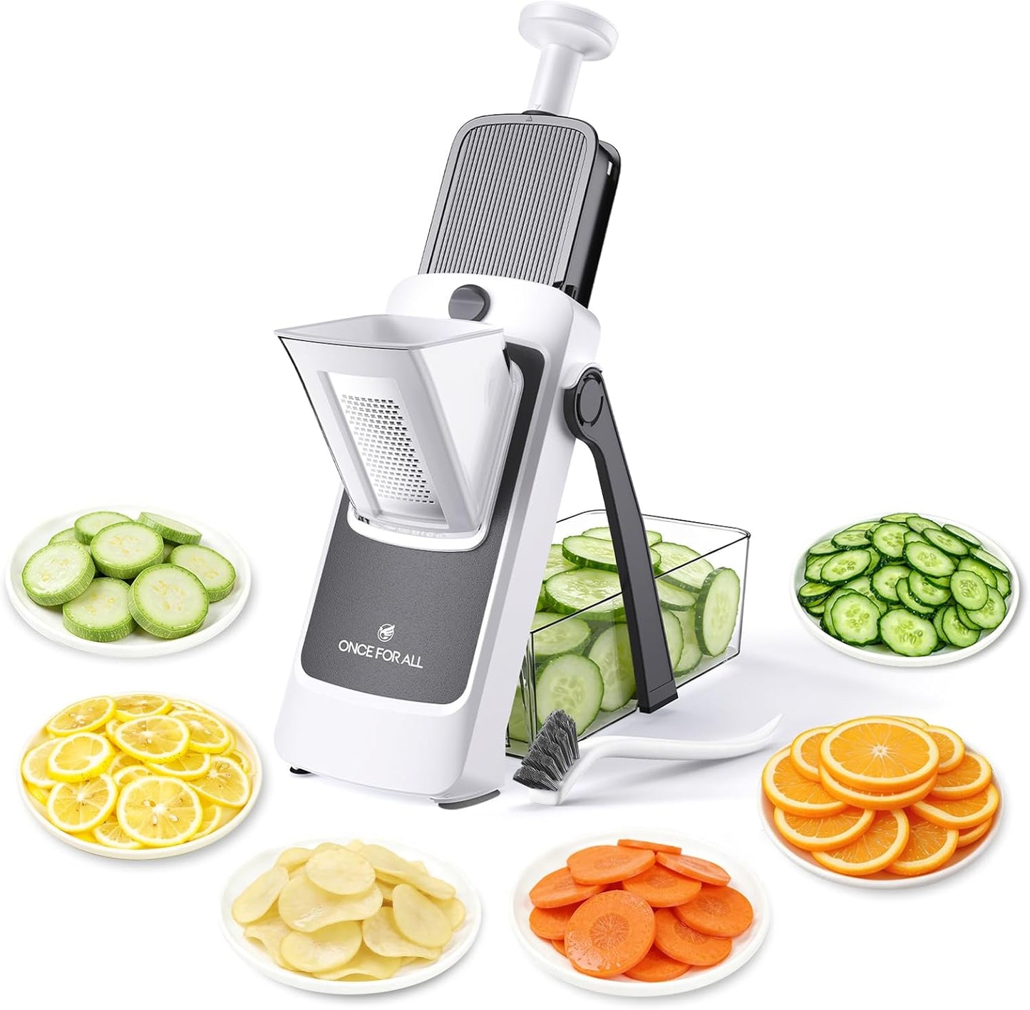 Safe Mandoline Slicer, Vegetable Slicer Potato Slicer, Gray | Vegetable Slicer For Food Potato Slices, Thickness Adjustable 0.1-8 mm Kitchen Artifact Fast Meal Prep, Gift, Only Slicer