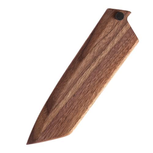 Handmade Natural Black Walnut Wood Japanese Kiritsuke Chef Knife Sheath Magnetic Knives Case Holder Protector Wooden Cover (Bevel Entrance,8 inch)