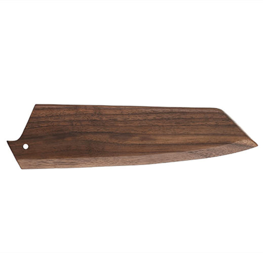 Handmade Natural Black Walnut Wood Japanese Kiritsuke Chef Knife Sheath Magnetic Knives Case Holder Protector Wooden Cover (Bevel Entrance,8 inch)