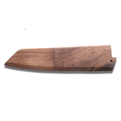 Handmade Natural Black Walnut Wood Japanese Kiritsuke Chef Knife Sheath Magnetic Knives Case Holder Protector Wooden Cover (Bevel Entrance,8 inch)