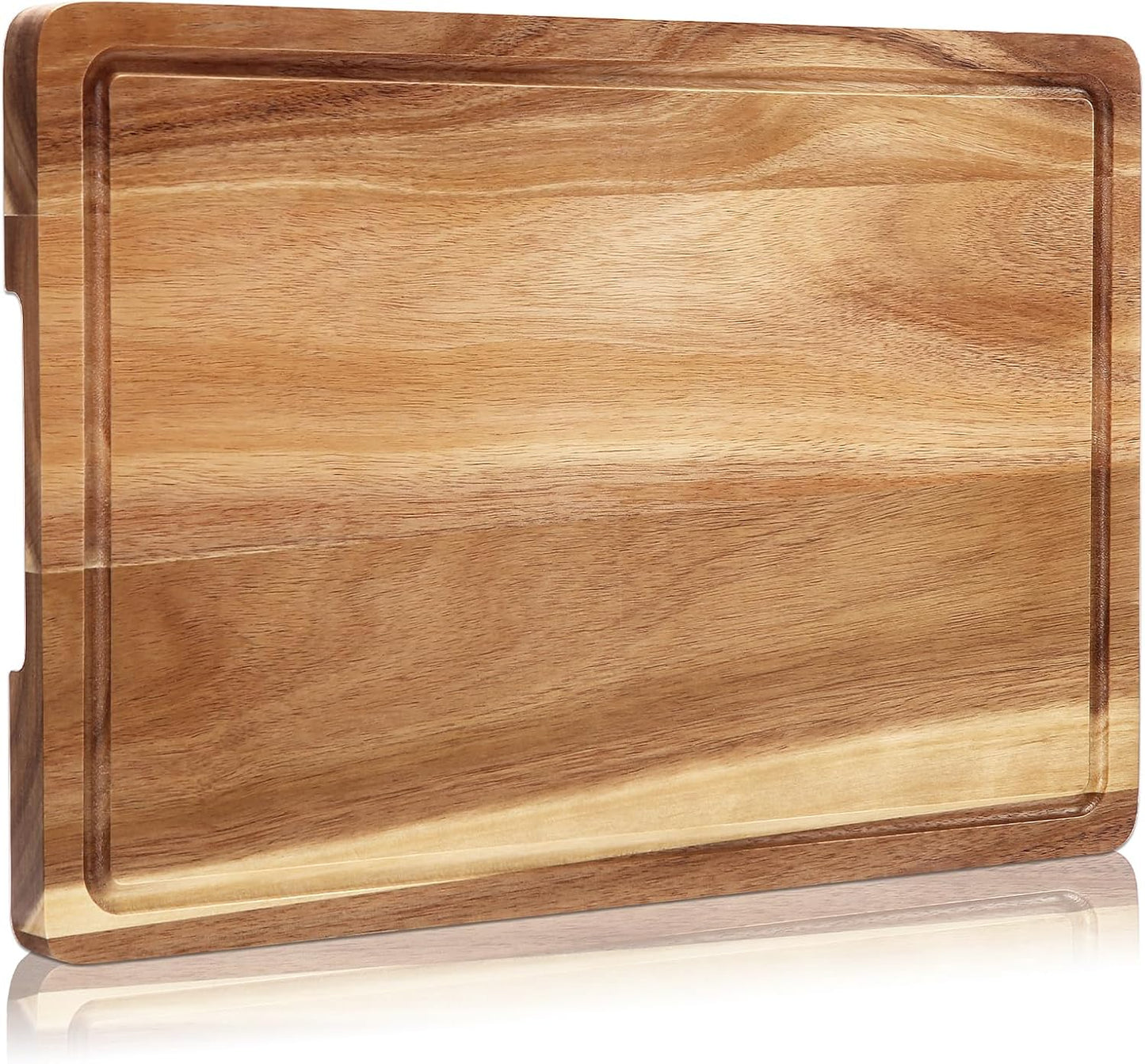 20 Inch Large Acacia Wood Cutting Board 1.5" Thick, Reversible Wooden Cutting Board for Kitchen, Charcuterie Board Cheese Board with Deep Groove, Chopping Board for Meat, Vegetables, Fruit