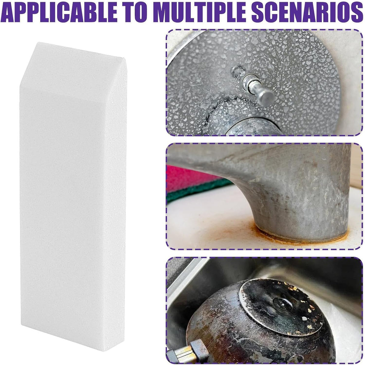 Metal Stain Eraser - Stainless Steel Cleaner, Rust Scratch Remover, Flexible Cleaning Block | Kitchen Sink Cleaner for Tableware Kettles