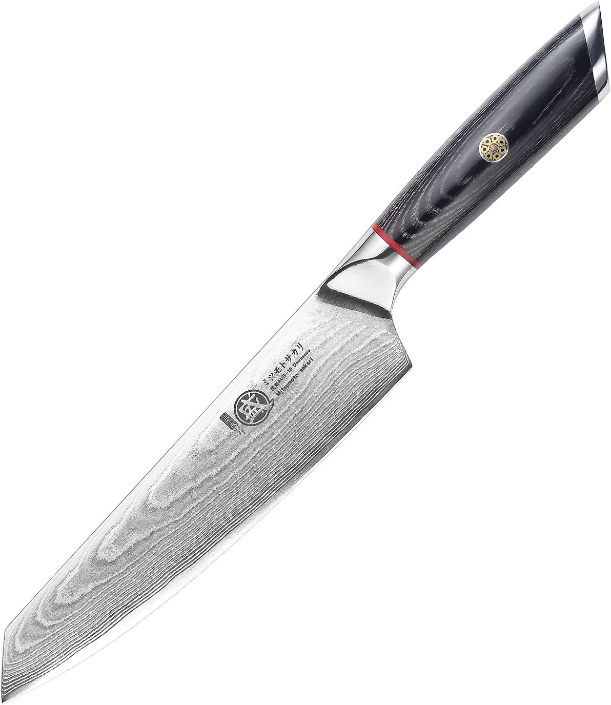 7-Inch Japanese Kiritsuke Chef Knife, AUS-10 Damascus | 67-Layer Forged Construction, Deep-Cryo Heat Treatment, Precision Tip Control, Pakkawood Handle, Sandalwood Box