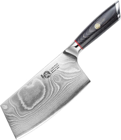 7-Inch Japanese Kiritsuke Chef Knife, AUS-10 Damascus | 67-Layer Forged Construction, Deep-Cryo Heat Treatment, Precision Tip Control, Pakkawood Handle, Sandalwood Box