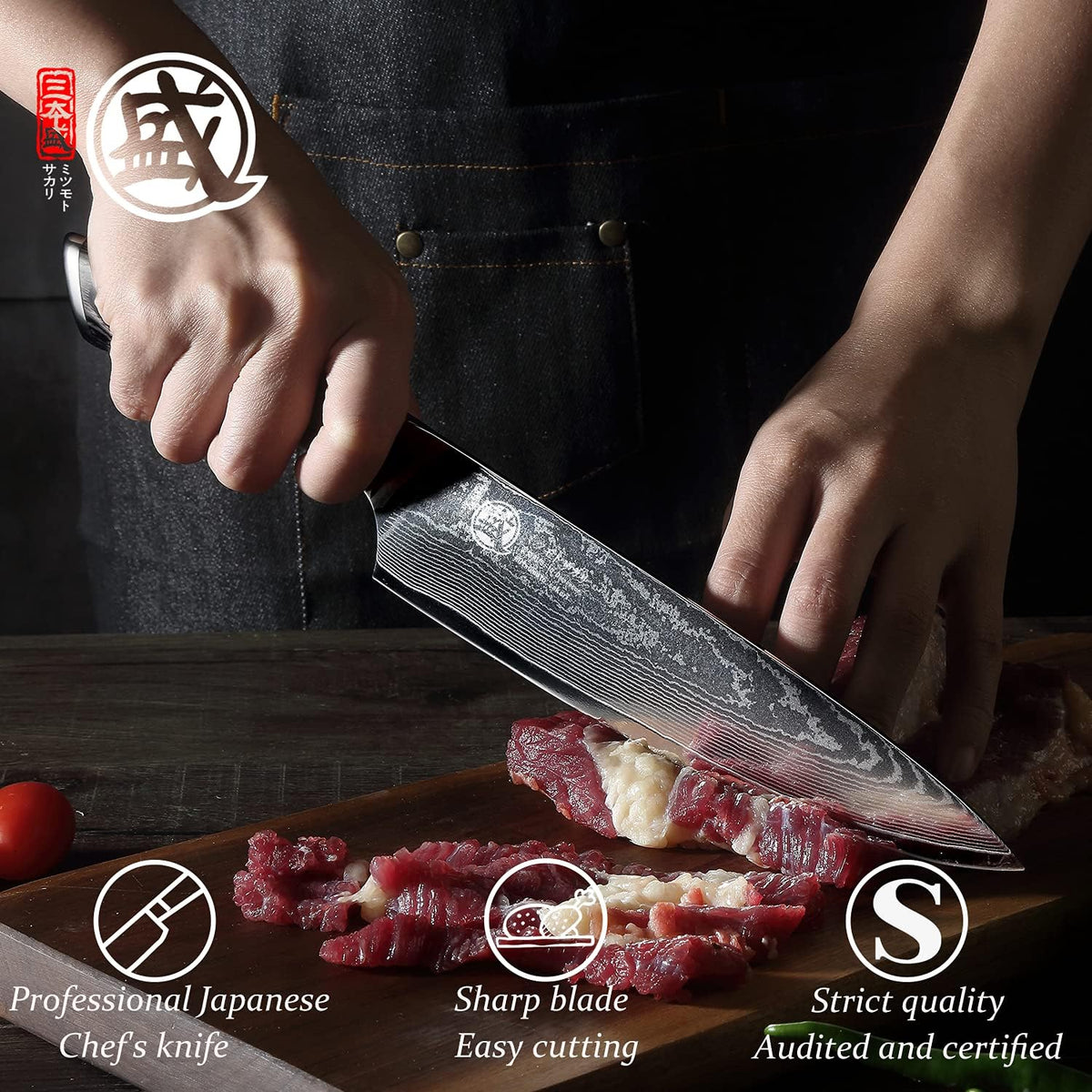 7-Inch Japanese Kiritsuke Chef Knife, AUS-10 Damascus | 67-Layer Forged Construction, Deep-Cryo Heat Treatment, Precision Tip Control, Pakkawood Handle, Sandalwood Box