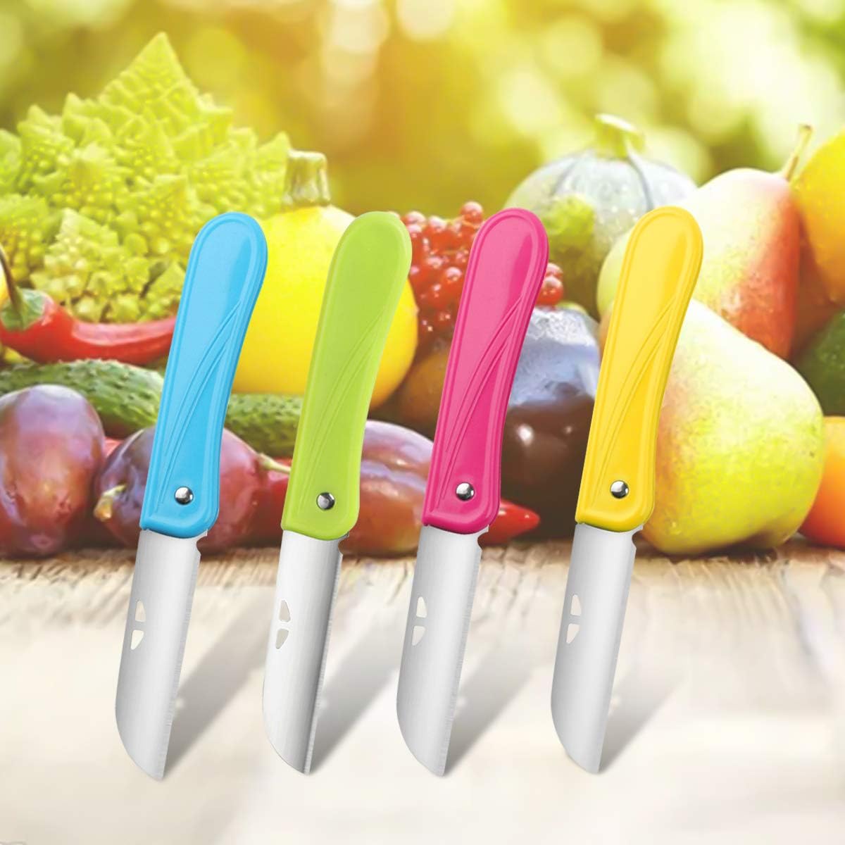 Fruit Knife Small, New Foldable Fruit Knife Set, 4 Pieces
