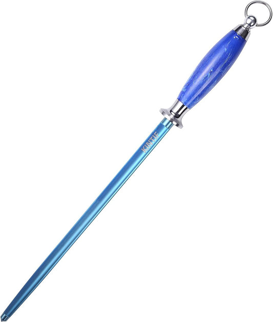 Sharpening Steel with Larger Diameter Professional Honing Rod Knife Sharpener, High Carbon Steel Knife Sharpener Rod, Magnetized Steel, Ideal for All Chef Knives
