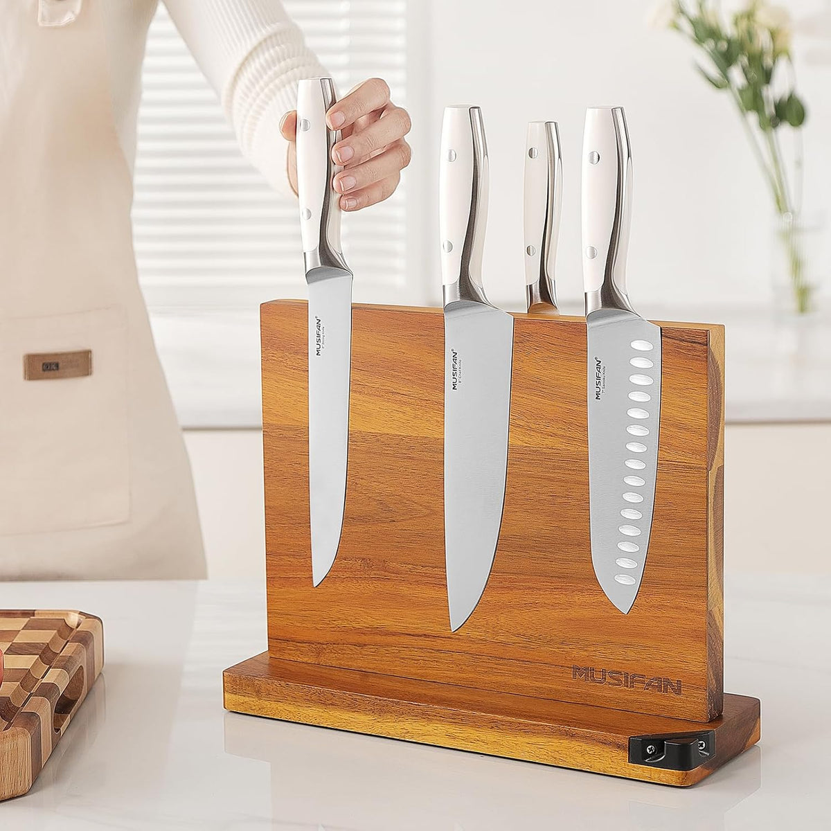 Magnetic Knife Block - Magnetic Knife Holder - Magnetic Knife Stand- Cutlery Display Stand and Storage Rack