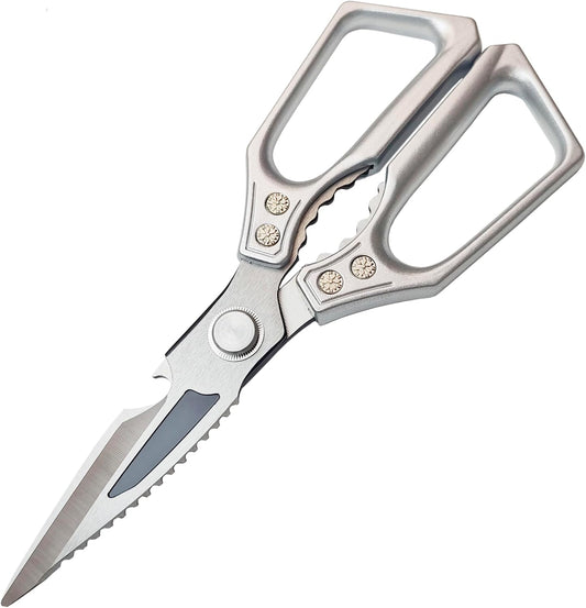 Heavy Duty Kitchen Scissors - 3.0mm Thickened Blades | Professional Stainless Steel metal , All-Purpose Dishwasher Safe Meat & Poultry Shears for Cutting Chicken Bones, Food Prep