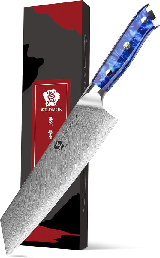 Kiritsuke Knife - 8.5” Classic Master Chef's Knife - Japanese Damascus Steel - Ergonomic Resin Handle - Gift Box