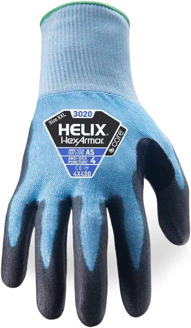 Cut-Resistant Polyurethane Palm Knit Work Gloves | Helix® Core 3020