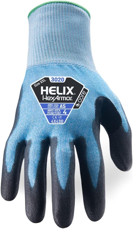Cut-Resistant Polyurethane Palm Knit Work Gloves | Helix® Core 3020