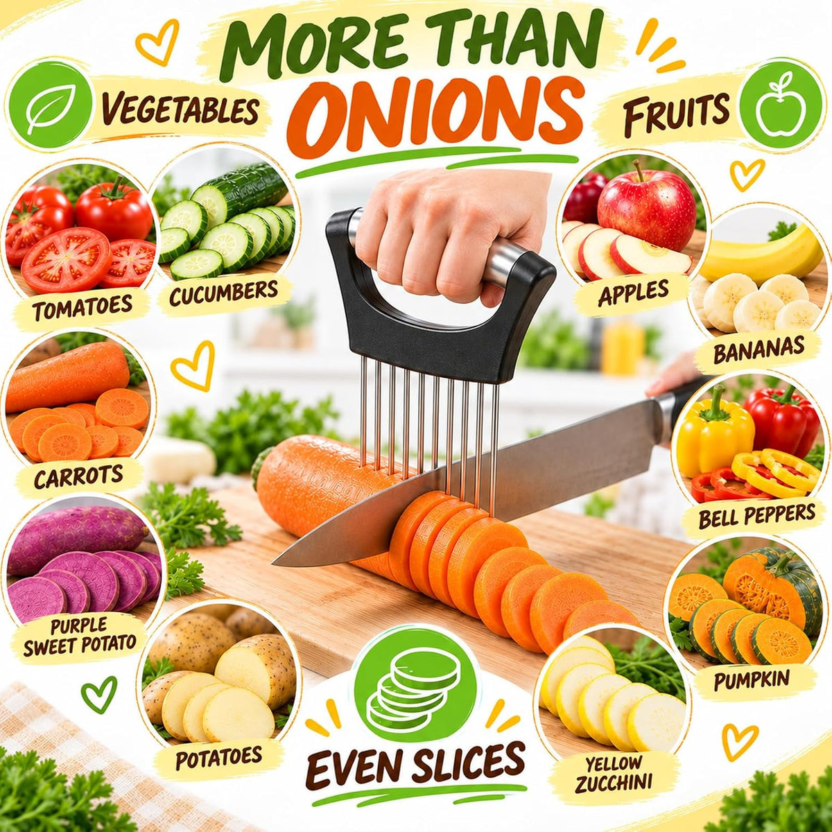Onion Holder for Slicing, 304 Stainless Steel