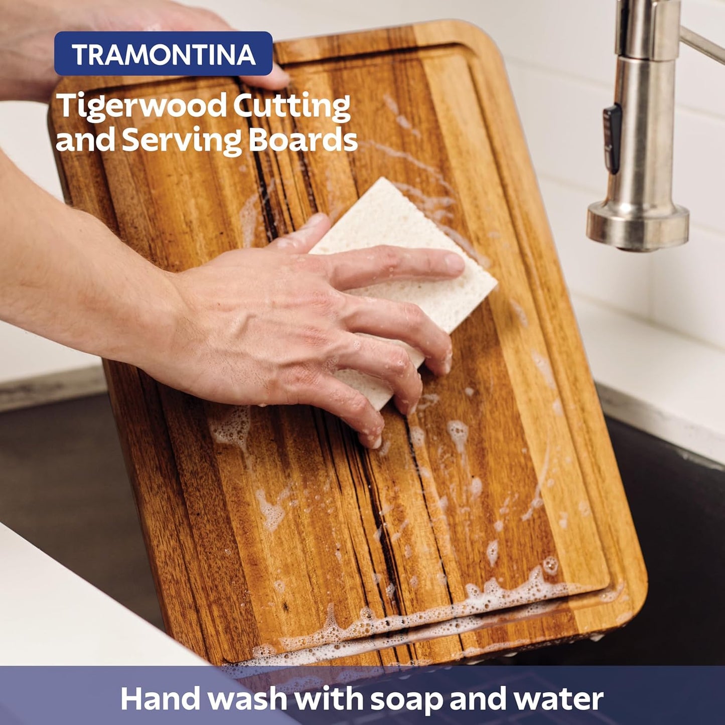 FSC Certified Brazilian Tigerwood Cutting and Serving Board Set - 3 Pack (15 x 11-in, 12 x 8-in, 9 x 6-in), 81000/050DS