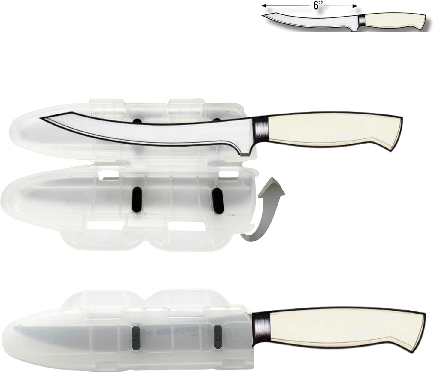 Blade Guard 6" Knife Blade Protector Made in USA Safe Storage and Transport for Kitchen Knives Protects Edges in Drawers Travel Camping RV