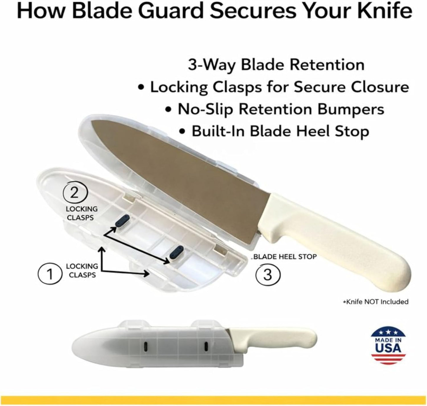Blade Guard 6" Knife Blade Protector Made in USA Safe Storage and Transport for Kitchen Knives Protects Edges in Drawers Travel Camping RV