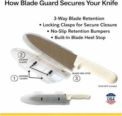 Blade Guard 6" Knife Blade Protector Made in USA Safe Storage and Transport for Kitchen Knives Protects Edges in Drawers Travel Camping RV