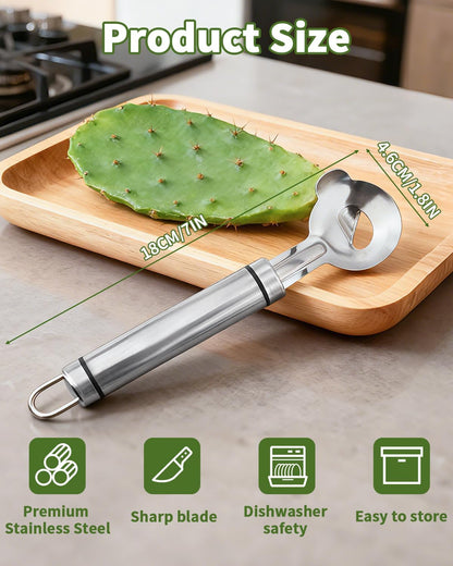 2 PCS Cactus Peeler Tool, Cactus Peeler Spoon, Long Handle Knife with Hole, Kitchen Gadget Accessories