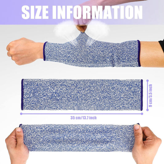 3 Pairs Cut Resistant Arm Protectors for Thin Skin and Bruising Level 5 Arm Protective Sleeves for Men Women (Gray, Pink, Blue)