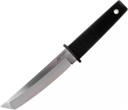 Cold Steel Kobun Serrated 5.5" Japanese AUS8A Stainless Steel American Tanto Shape Fixed Blade Tactical Hunting Knife, Ergonomic Kray-Ex Handle, Secure-Ex Sheath
