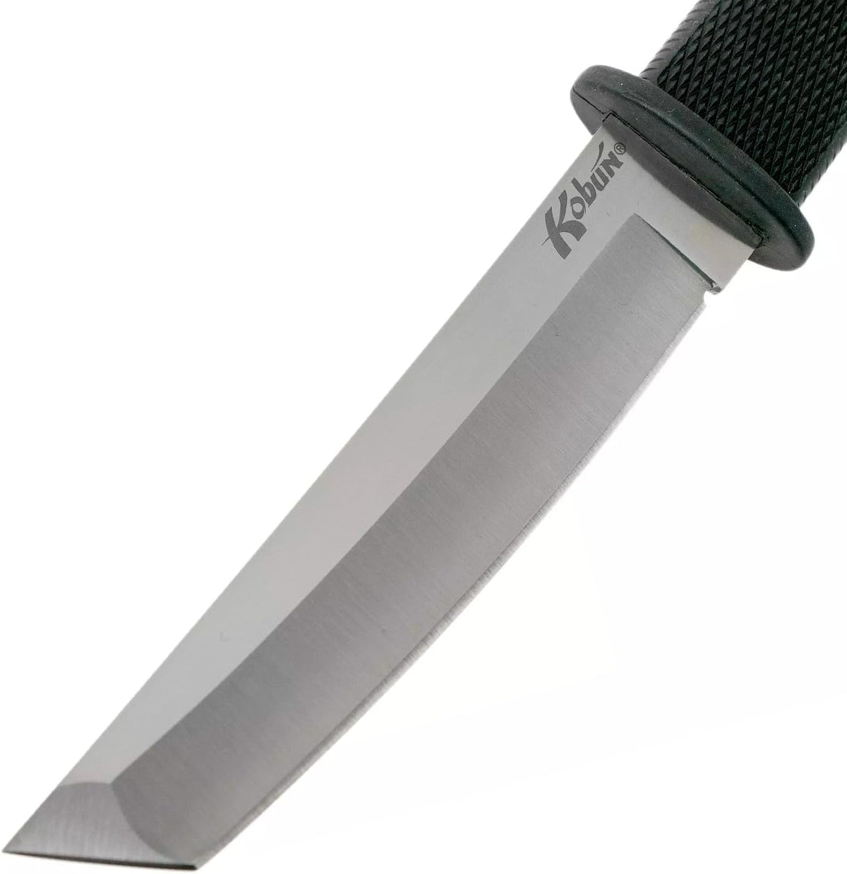 Cold Steel Kobun Serrated 5.5" Japanese AUS8A Stainless Steel American Tanto Shape Fixed Blade Tactical Hunting Knife, Ergonomic Kray-Ex Handle, Secure-Ex Sheath