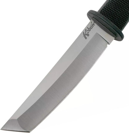 Cold Steel Kobun Serrated 5.5" Japanese AUS8A Stainless Steel American Tanto Shape Fixed Blade Tactical Hunting Knife, Ergonomic Kray-Ex Handle, Secure-Ex Sheath