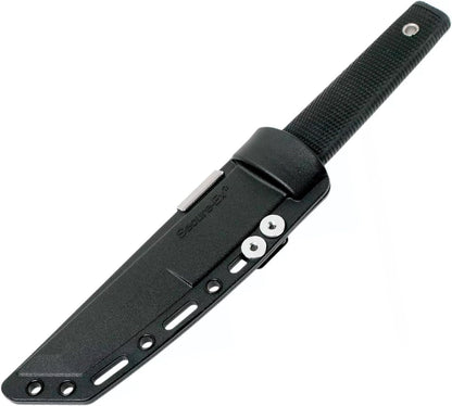 Cold Steel Kobun Serrated 5.5" Japanese AUS8A Stainless Steel American Tanto Shape Fixed Blade Tactical Hunting Knife, Ergonomic Kray-Ex Handle, Secure-Ex Sheath