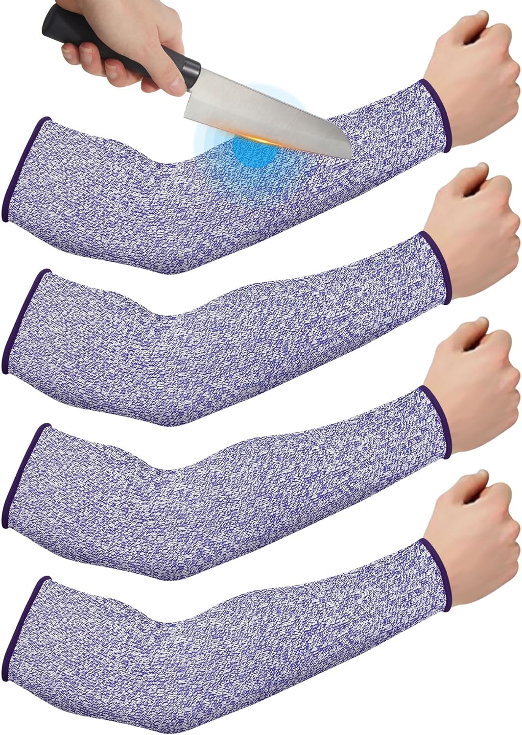 2 Pairs Arm Sleeves Guards Arm Protectors for Thin Skin and Bruising Protective Cut Resistant Sleeves for Men Women(Large,Hppe,Black)