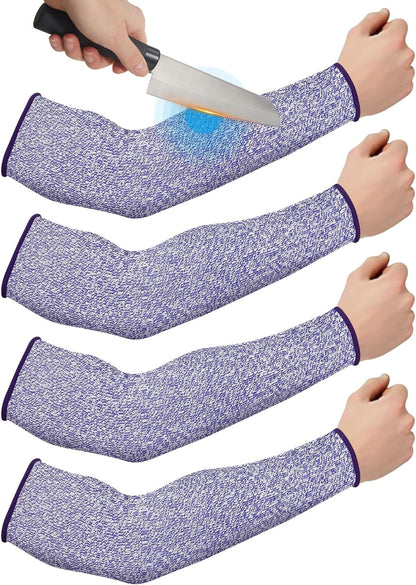 2 Pairs Arm Sleeves Guards Arm Protectors for Thin Skin and Bruising Protective Cut Resistant Sleeves for Men Women(Large,Hppe,Black)