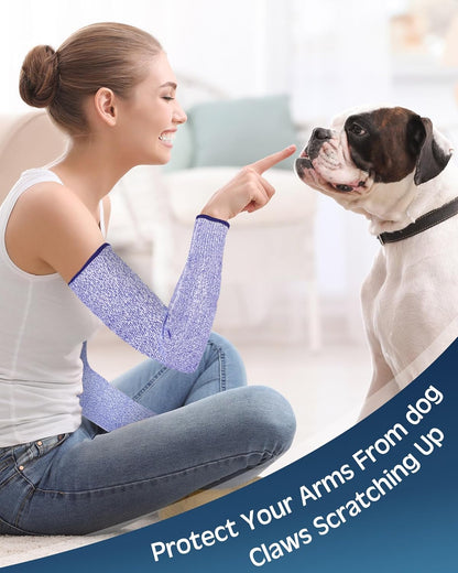 2 Pairs Arm Sleeves Guards Arm Protectors for Thin Skin and Bruising Protective Cut Resistant Sleeves for Men Women(Large,Hppe,Black)