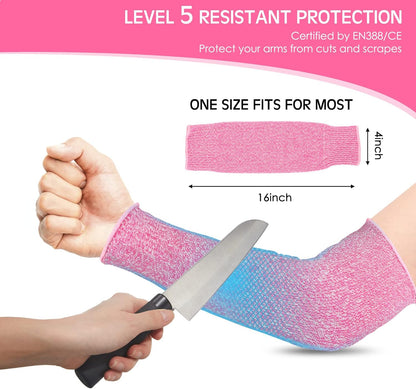 2 Pairs Arm Sleeves Guards Arm Protectors for Thin Skin and Bruising Protective Cut Resistant Sleeves for Men Women(Large,Hppe,Black)
