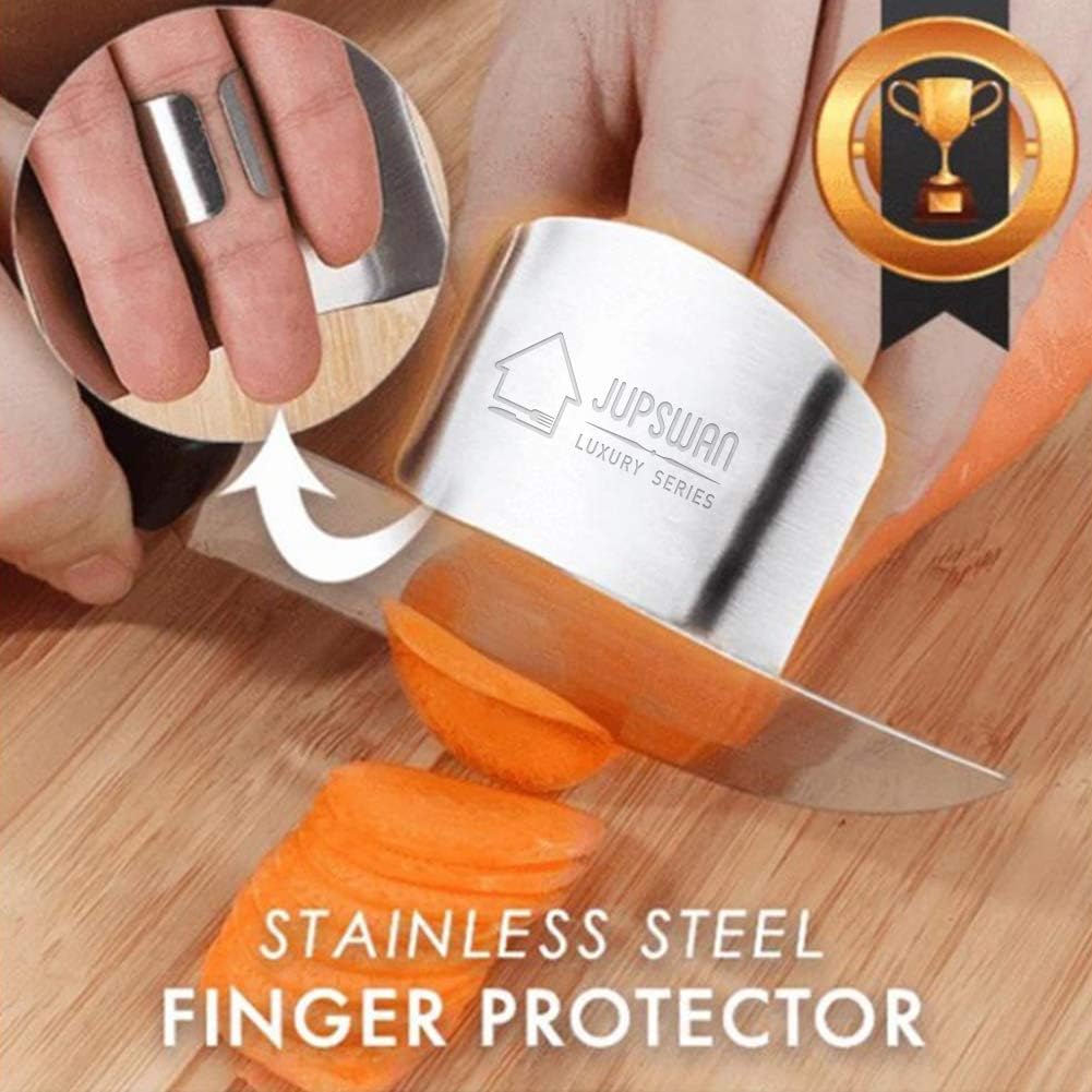 Finger Guards for Cutting Kitchen Tool Stainless Steel Finger Guard Finger Protector Avoid Hurting When Slicing and Dicing 2 Pack