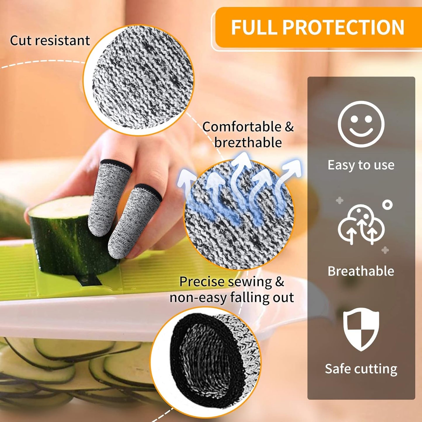 Finger Guards for Cutting Kitchen Tool Stainless Steel Finger Guard Finger Protector Avoid Hurting When Slicing and Dicing 2 Pack