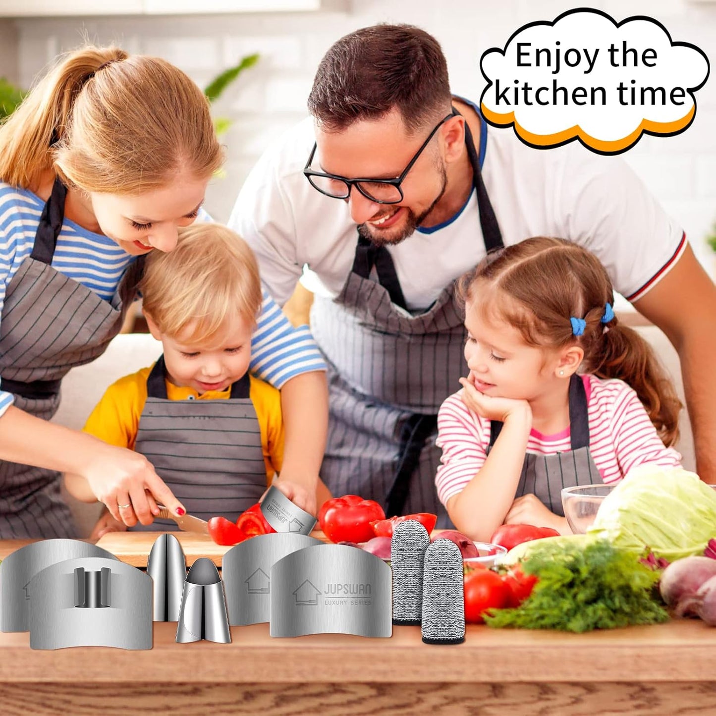 Finger Guards for Cutting Kitchen Tool Stainless Steel Finger Guard Finger Protector Avoid Hurting When Slicing and Dicing 2 Pack