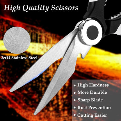 2 Pcs Multifunctional Garden Shears Flower Scissors | Premium Thickened Stainless Steel Gardening Floral Scissors Pruning Shears for Flower Bar Supplies Arrangement, Garden Tools