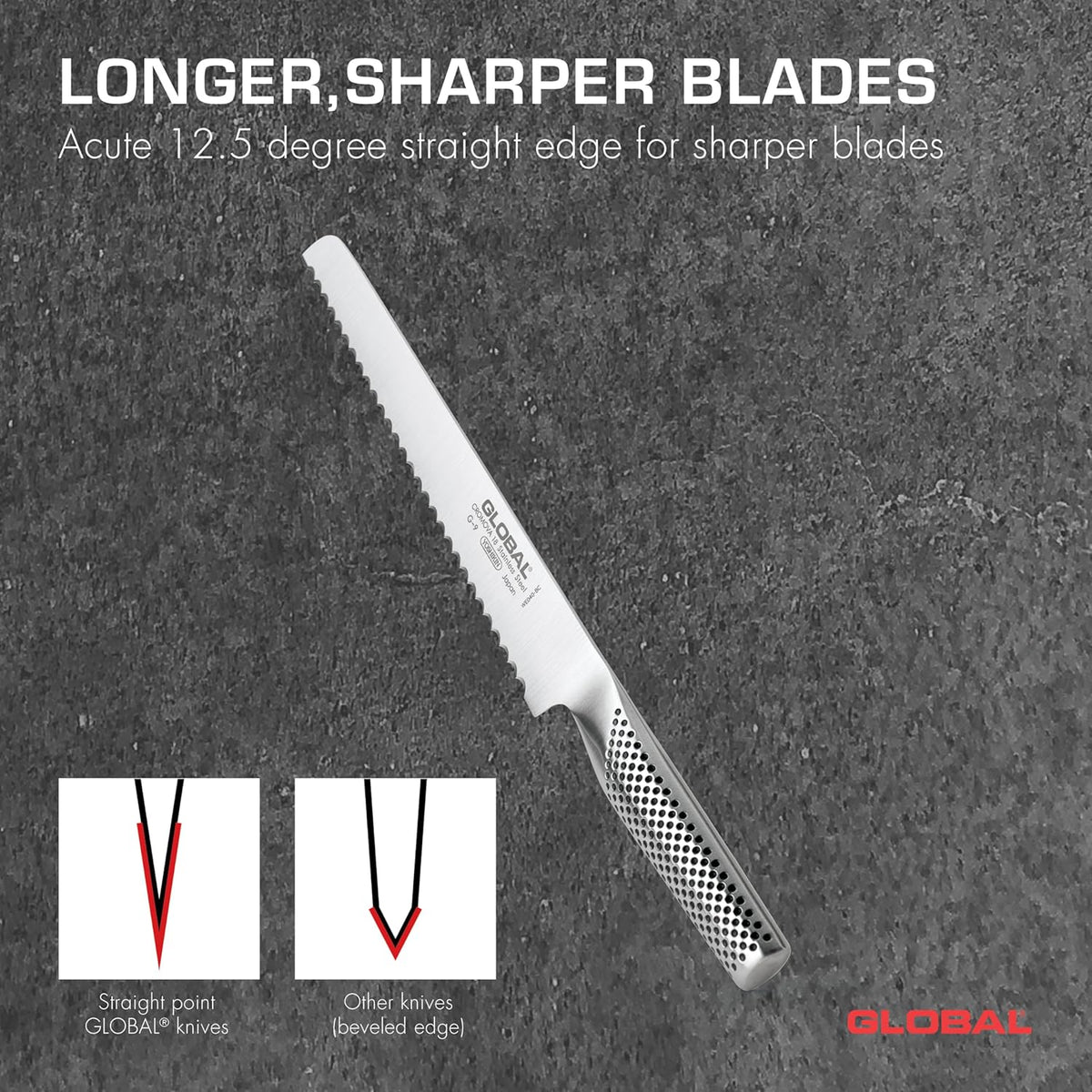 Global G-9-8-3/4 inch, 22cm Bread Knife, 8.75", Stainless Steel