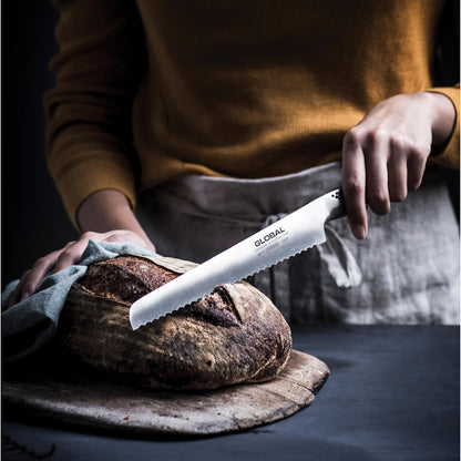Global G-9-8-3/4 inch, 22cm Bread Knife, 8.75", Stainless Steel