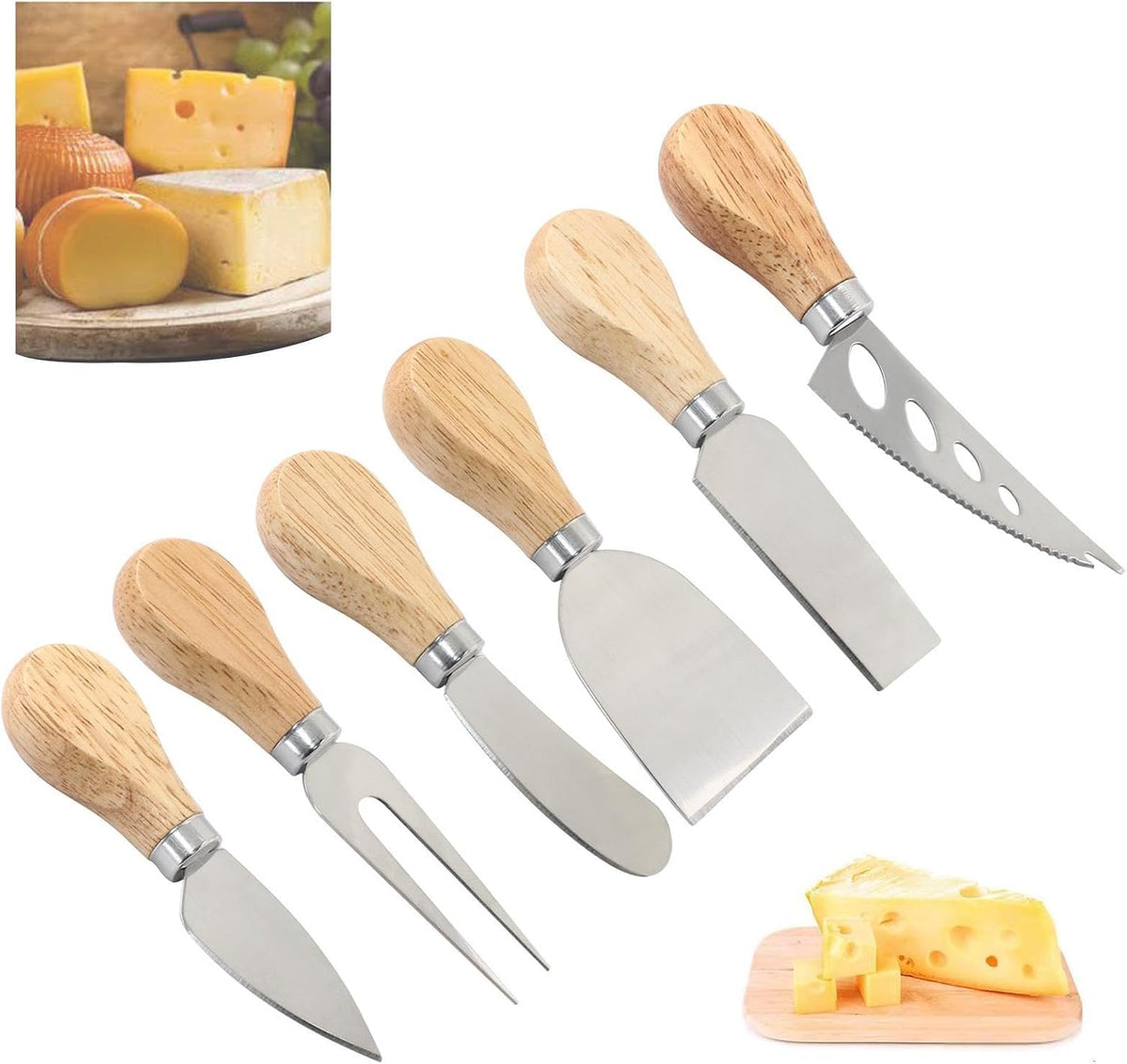12 Pcs Wooden Handle Cheese Knives Set