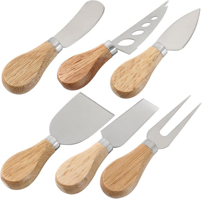 12 Pcs Wooden Handle Cheese Knives Set