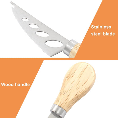 12 Pcs Wooden Handle Cheese Knives Set