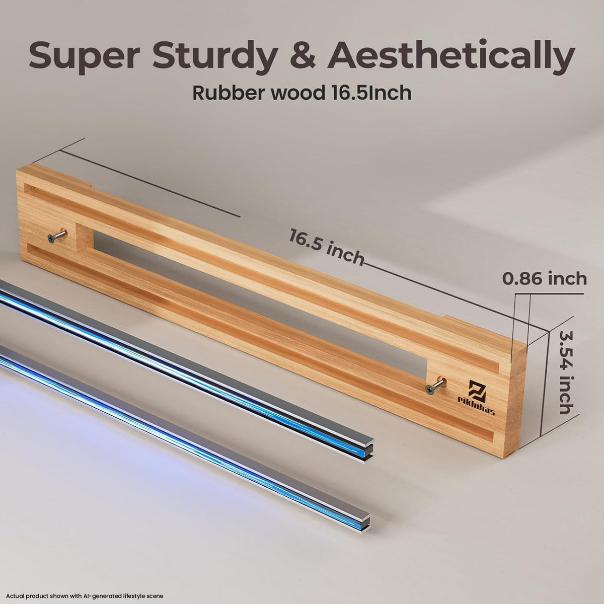 Extendable 32Inch Magnetic Knife Holder for Wall with Screw & Adhesive Mounting, Wood Magnetic Knife Strip from 16 to 32 Inch for Knife Bar, Knife Holder, Kitchen Utensil Organizer or Tool Room