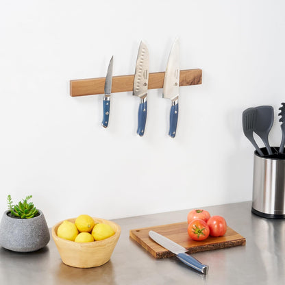 Eco Tek 17.7 Inch Magnetic Knife Holder For Wall 1 Powerful Knife Magnetic Strip - Space-Saving Organizer Securely Hang Kitchen Utensils or Tools Natural Wood Knife Hanger