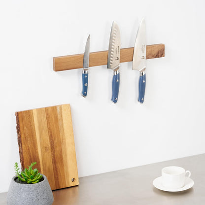 Eco Tek 17.7 Inch Magnetic Knife Holder For Wall 1 Powerful Knife Magnetic Strip - Space-Saving Organizer Securely Hang Kitchen Utensils or Tools Natural Wood Knife Hanger