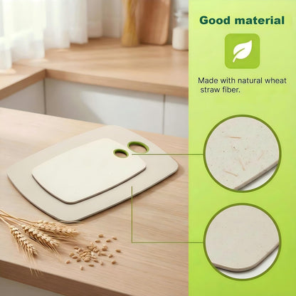 2-Piece Wheat Straw Cutting Boards Set, 2 Sizes with Secure Non-Slip Base, Dishwasher Safe, Gentle on Knives, Plastic - Gluten Free & BPA Free Chopping Boards for Kitchen