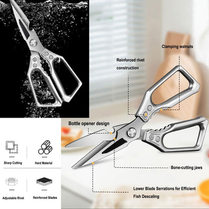 Heavy Duty Kitchen Scissors - 3.0mm Thickened Blades