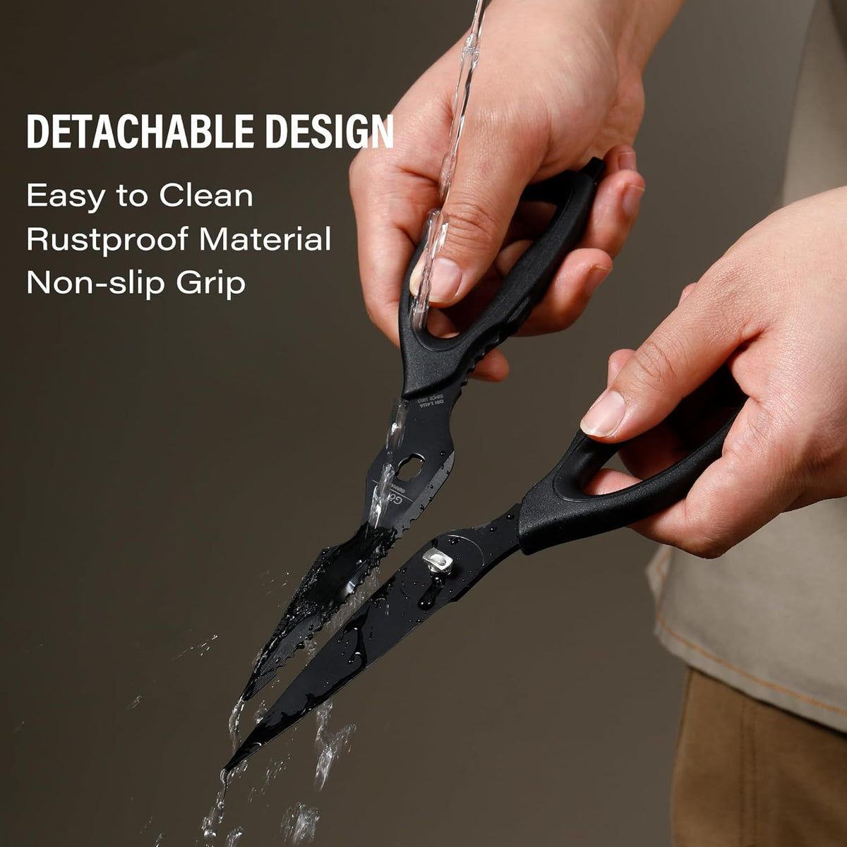 Kitchen Shears Kitchen Scissors Come Apart Kitch Scissor for Food Heavy Duty Chicken Bone Nutcracker Bottle Can Opener Shears with Serrated Blade Premium Black Titanium Plated Stainless Steel 01A
