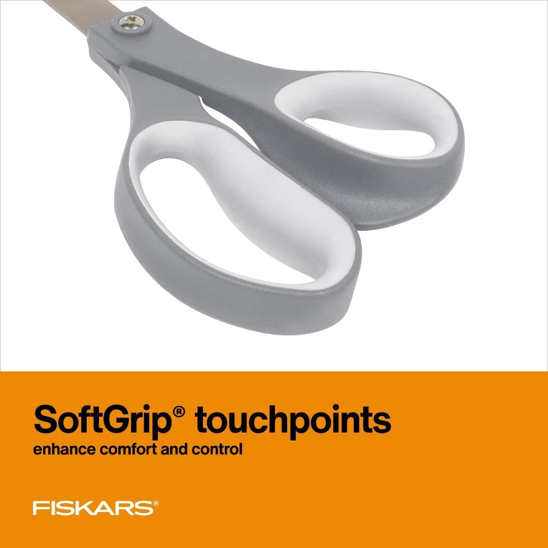 8" SoftGrip Everyday All Purpose Scissors, Office & Crafts, Grey